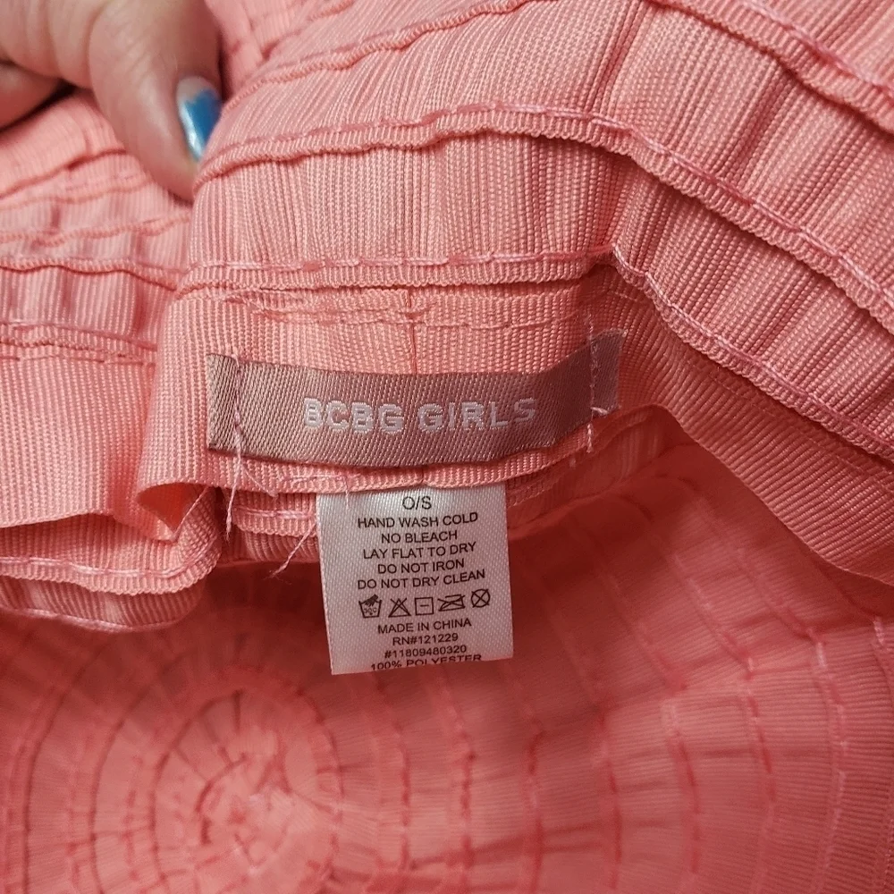 Bcbg girls toddler pink bow hat one size
